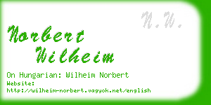 norbert wilheim business card